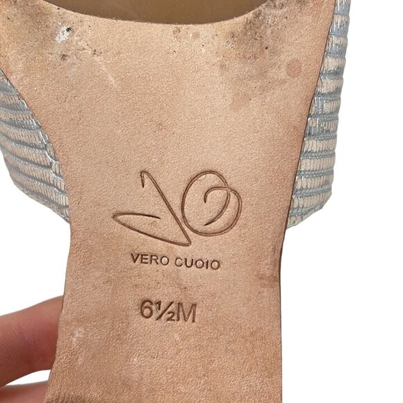 Joan Oloff Sandals Flats White Leather Silver Buckle Size 6.5 - Picture 13 of 13